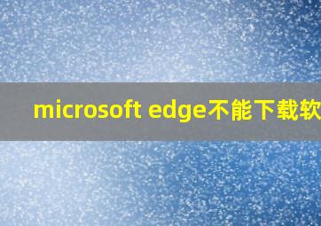 microsoft edge不能下载软件